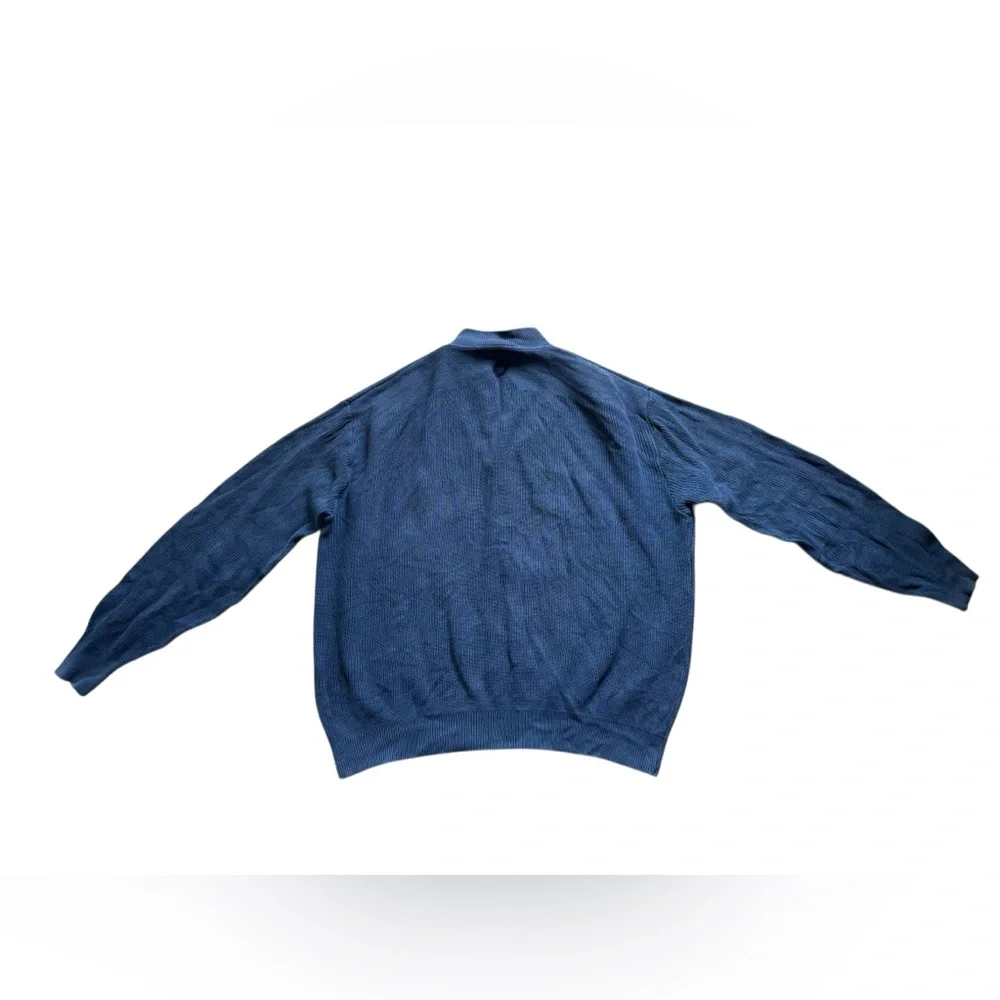 L.L. Bean Henley Sweater Mens 2XL Blue Knit Big & Tall Vintage 80s